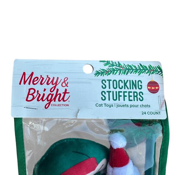 Merry & Bright Stocking Stuffer Cat Toys 24 Count Gift Pack Crinkle Feather Ball - Picture 3 of 6